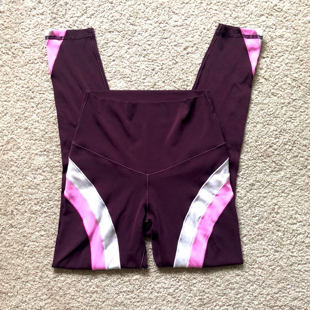 Aerie Burgundy High Waisted Workout Leggings
